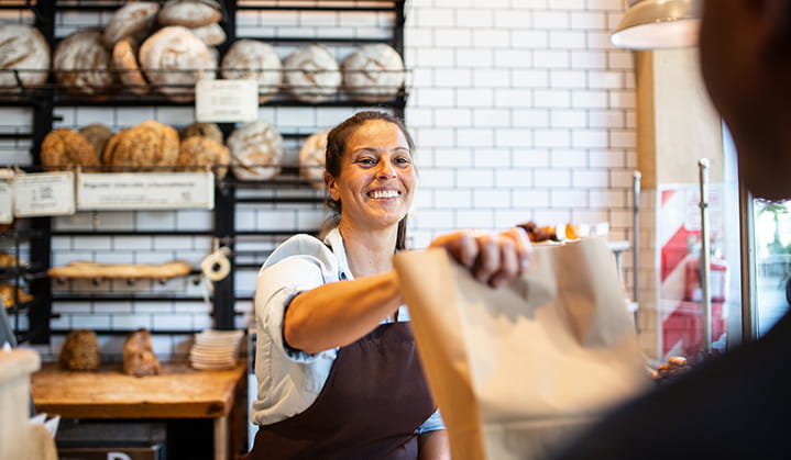 bakery business owner gets discounts on goods and services by utilizing BOK's Business Advantage account.